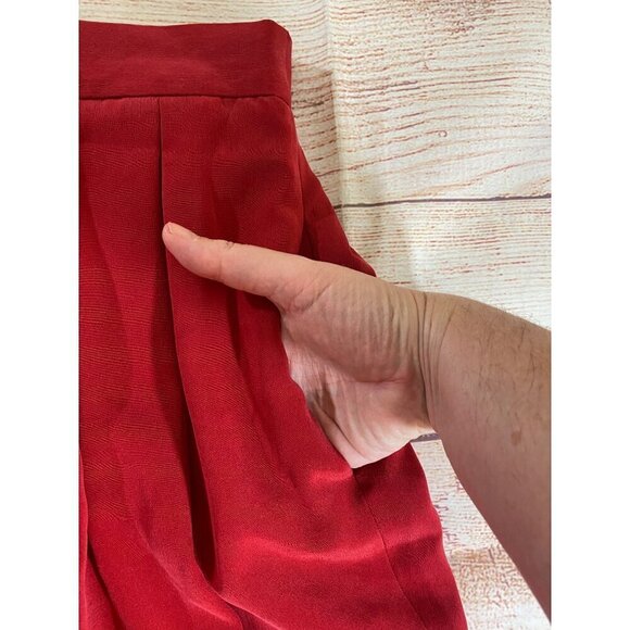 Dana Buchman Women's Red 100% Silk A Line Pencil Skirt - 10 - Picture 9 of 12